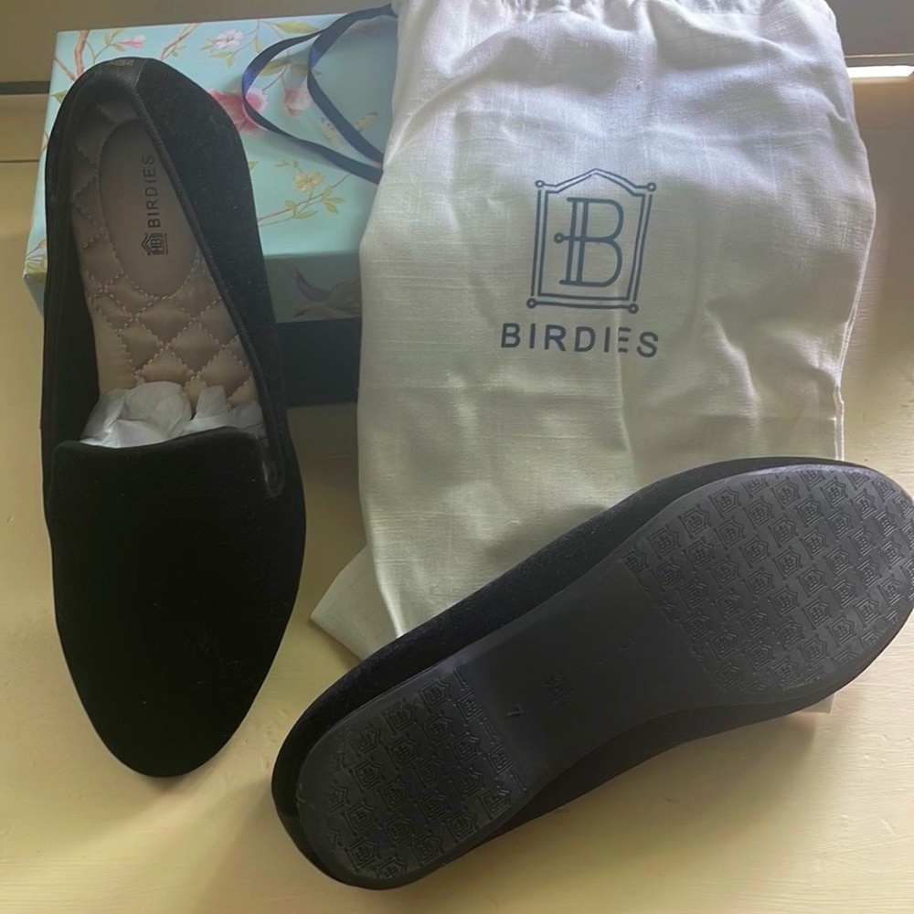 Birdies "THE STARLING" Flats - Black Velvet - Size 7 - WORN ONCE